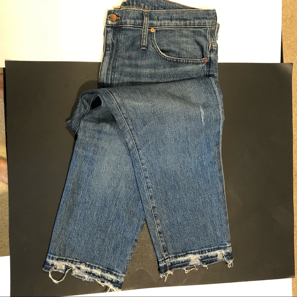 Madewell high rise slim crop boyjean.